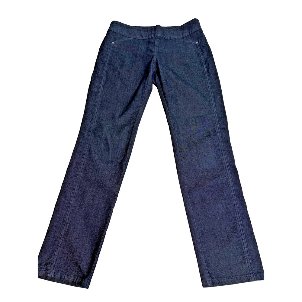 Chico's So Slimming Blue Denim Skinny Jeans~Small-4~Pull On Mid‎ Rise 30" Inseam